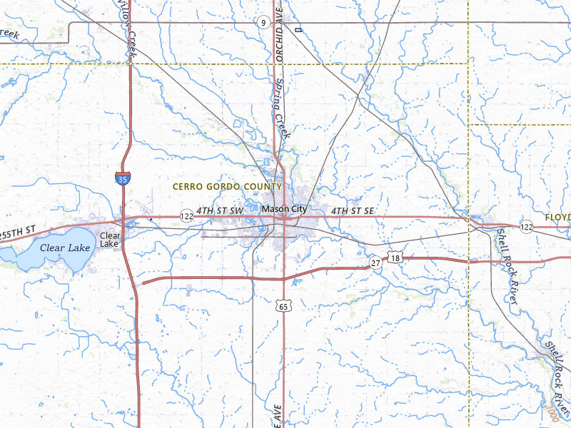 Radar-estimated hail-size map of the storm over Mason City, IA on May 17, 2026
