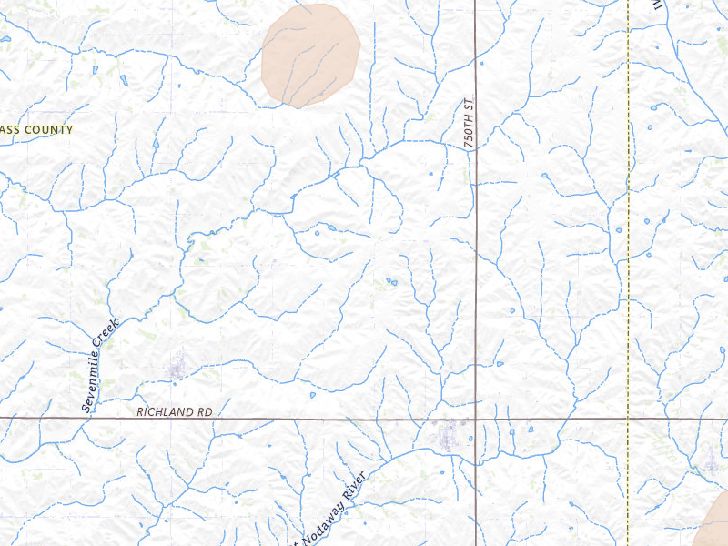 Radar-estimated hail-size map of the storm over Massena, IA on May 18, 2026