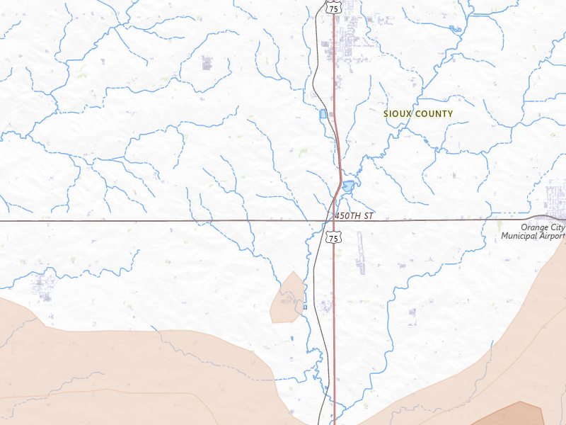 Radar-estimated hail-size map of the storm over Maurice, IA on May 17, 2026