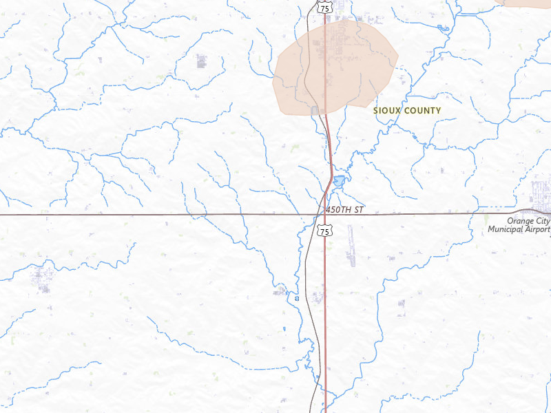 Radar-estimated hail-size map of the storm over Maurice, IA on May 31, 2026