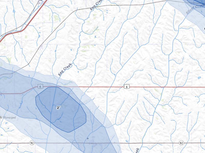 NEXRAD radar-signature map of the hail storm over Mc Clelland, IA on May 31, 2026