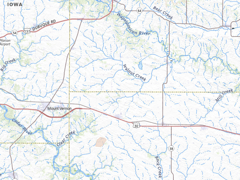 Radar-estimated hail-size map of the storm over Mechanicsville, IA on Mar 10, 2026
