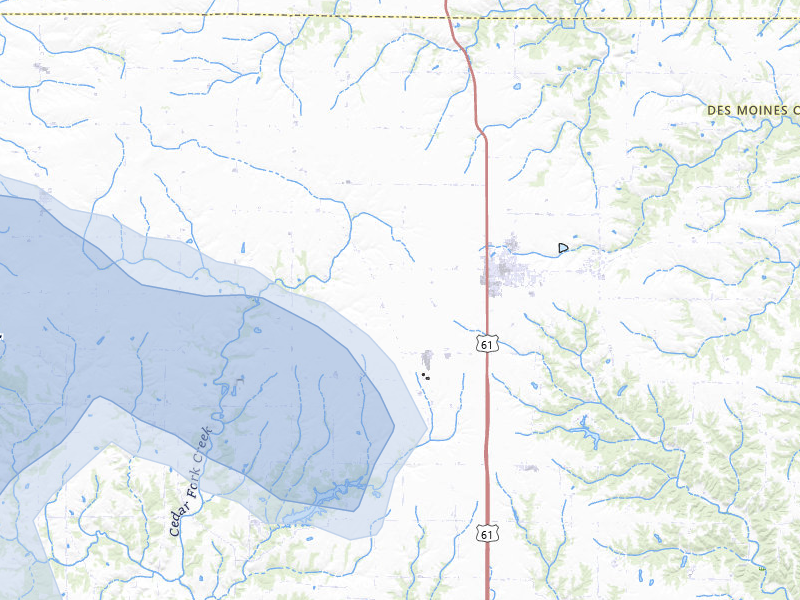 NEXRAD radar-signature map of the hail storm over Mediapolis, IA on Aug 12, 2026