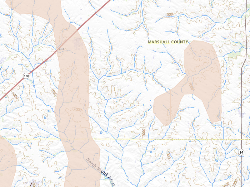 Radar-estimated hail-size map of the storm over Melbourne, IA on Jun 11, 2026