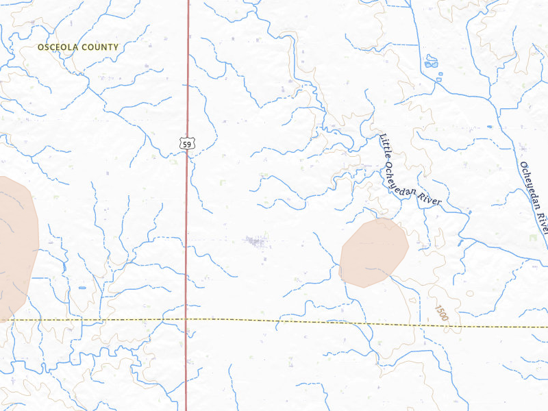 Radar-estimated hail-size map of the storm over Melvin, IA