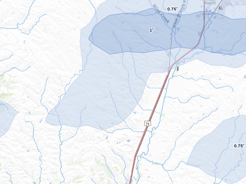NEXRAD radar-signature map of the hail storm over Merrill, IA on Aug 10, 2026