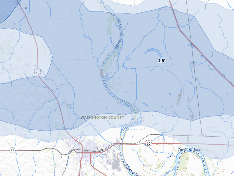NEXRAD radar-signature map of the hail storm over Modale, IA on May 15, 2026