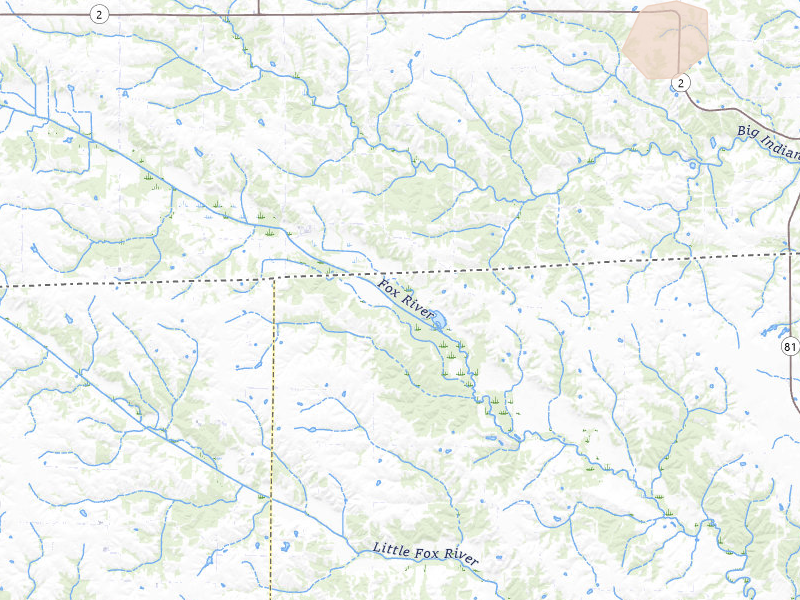 Radar-estimated hail-size map of the storm over Mount Sterling, IA on Mar 5, 2026