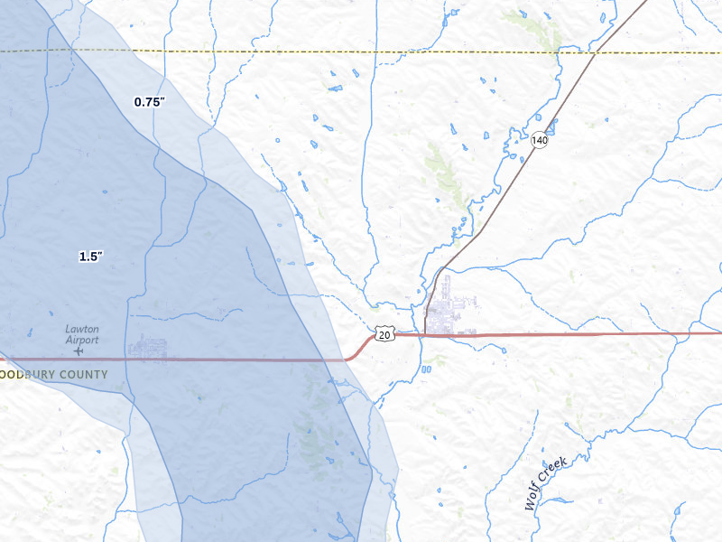 NEXRAD radar-signature map of the hail storm over Moville, IA on May 31, 2026