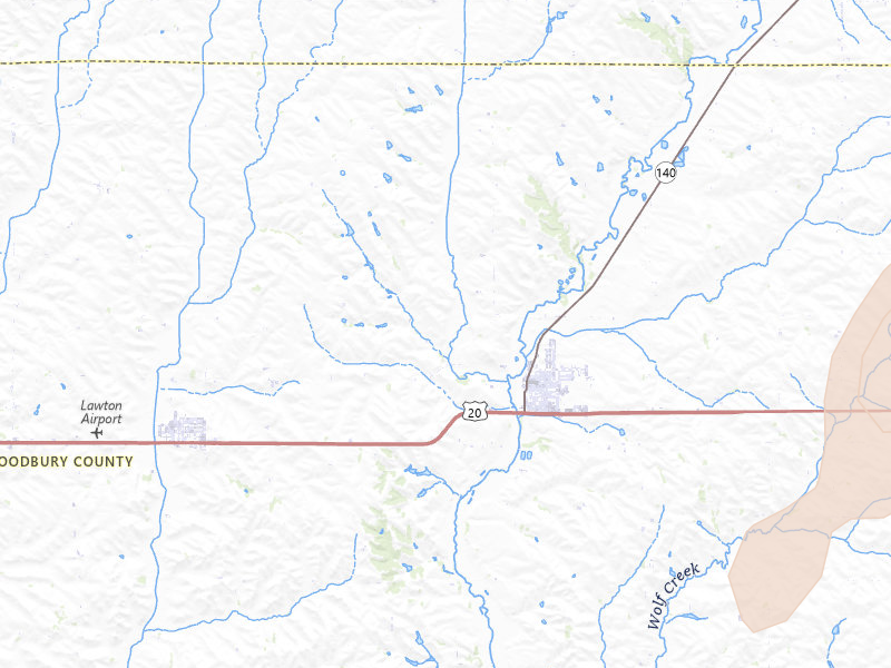 Radar-estimated hail-size map of the storm over Moville, IA on Jun 9, 2026