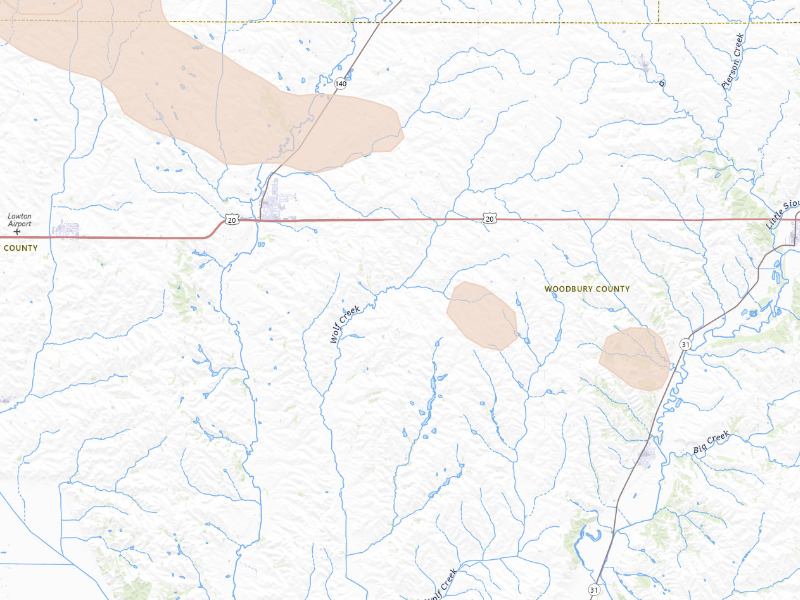 Radar-estimated hail-size map of the storm over Moville, IA