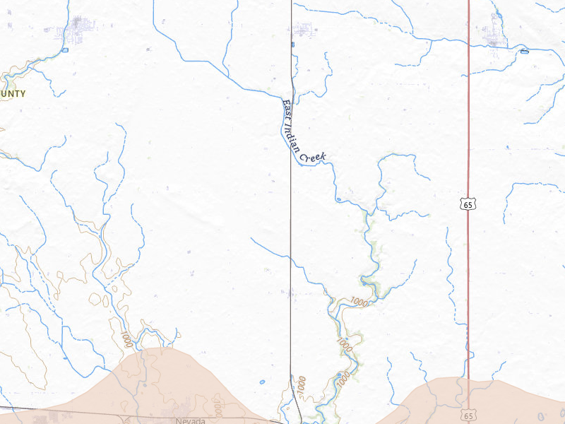 Radar-estimated hail-size map of the storm over Nevada, IA on Jun 11, 2026