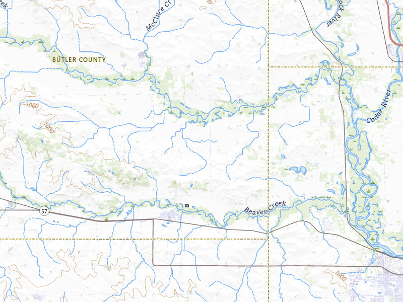 Radar-estimated hail-size map of the storm over New Hartford, IA on Jul 2, 2026