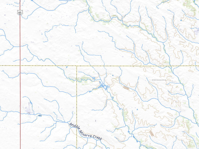 Radar-estimated hail-size map of the storm over New Providence, IA on May 16, 2026