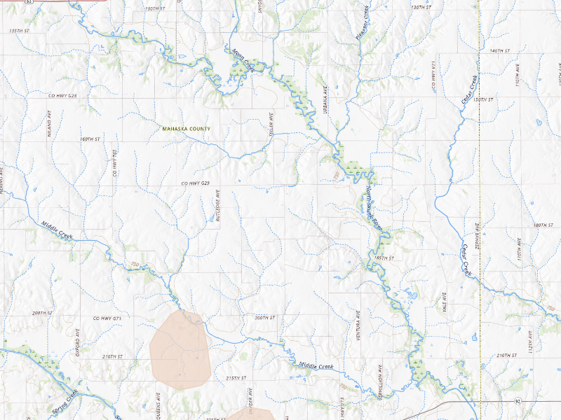 Radar-estimated hail-size map of the storm over New Sharon, IA