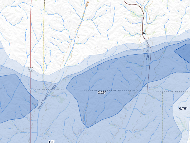NEXRAD radar-signature map of the hail storm over Northboro, IA on May 18, 2026