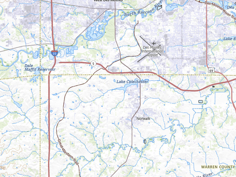 Radar-estimated hail-size map of the storm over Norwalk, IA on Jul 27, 2026