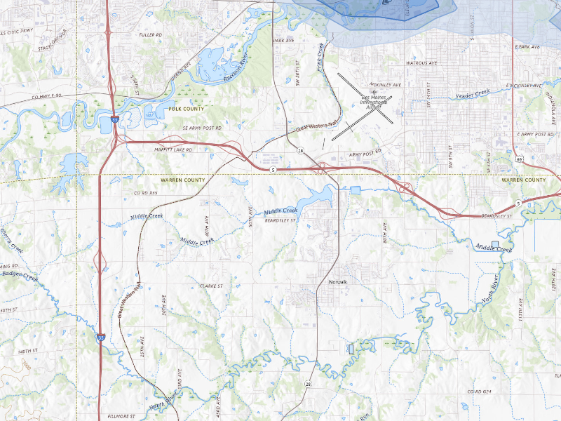 NEXRAD radar-signature map of the hail storm over Norwalk, IA on Sep 8, 2026