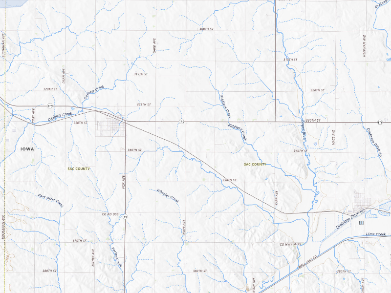 NEXRAD radar-signature map of the hail storm over Odebolt, IA on Aug 12, 2026