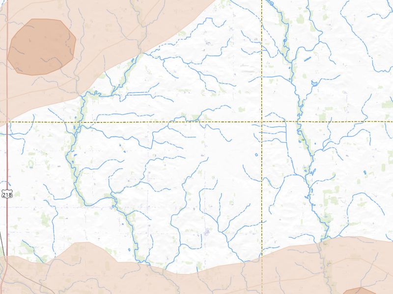 Radar-estimated hail-size map of the storm over Orchard, IA on Jul 2, 2026