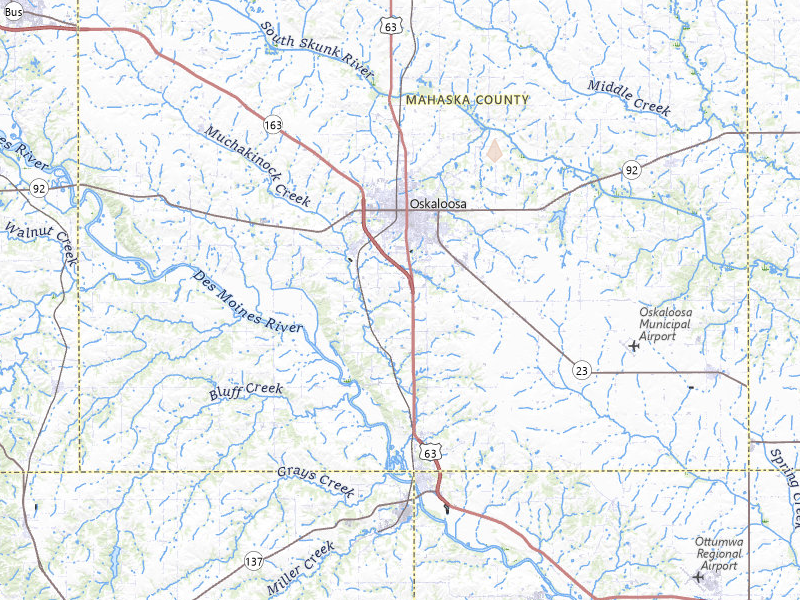 Radar-estimated hail-size map of the storm over Oskaloosa, IA on May 18, 2026