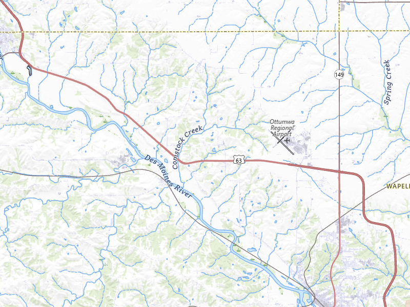 Radar-estimated hail-size map of the storm over Ottumwa, IA on Mar 5, 2026