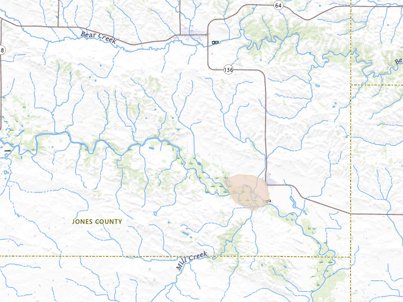 Radar-estimated hail-size map of the storm over Oxford Junction, IA on Aug 11, 2026