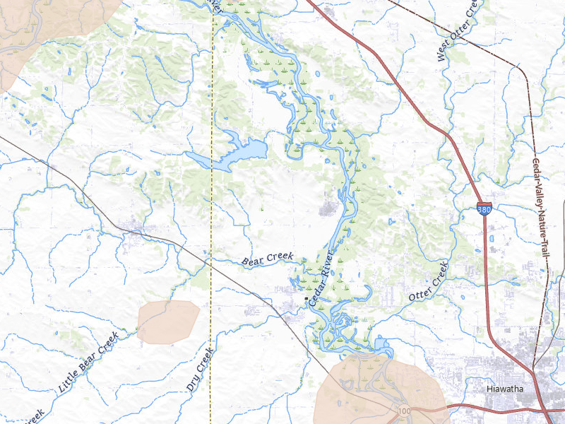 Radar-estimated hail-size map of the storm over Palo, IA on Apr 17, 2026
