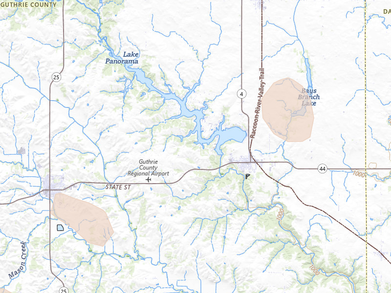 Radar-estimated hail-size map of the storm over Panora, IA on Jul 20, 2026