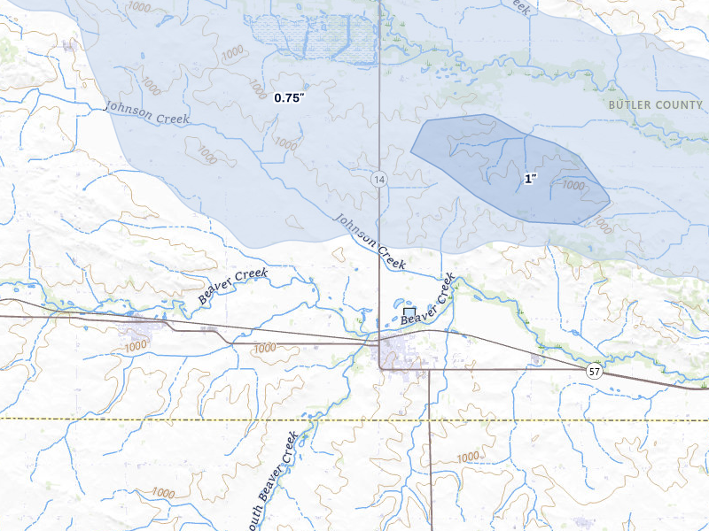 NEXRAD radar-signature map of the hail storm over Parkersburg, IA on Jul 26, 2026