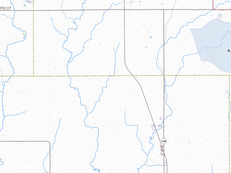 NEXRAD radar-signature map of the hail storm over Paton, IA on Jul 8, 2026