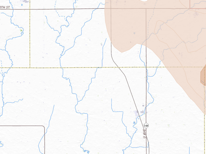 Radar-estimated hail-size map of the storm over Paton, IA on Jul 20, 2026