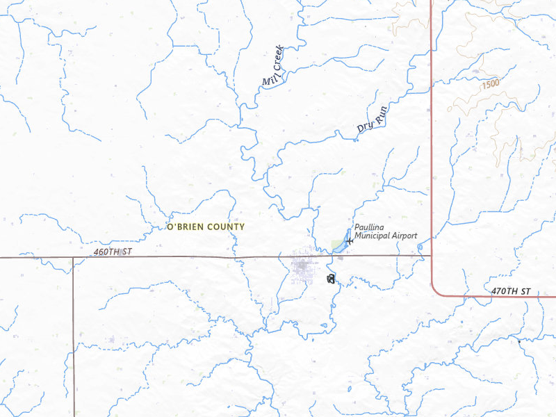 NEXRAD radar-signature map of the hail over Paullina, IA