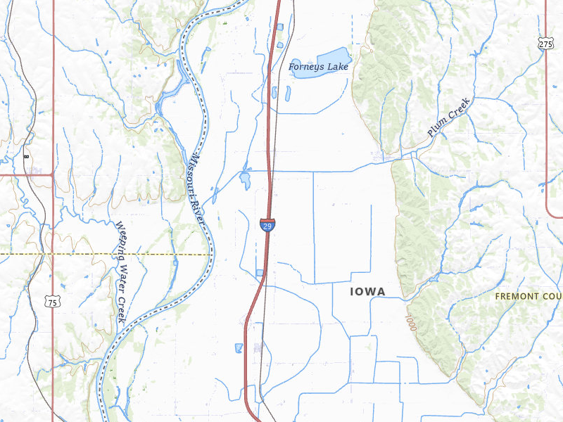 Radar-estimated hail-size map of the storm over Percival, IA on Mar 5, 2026