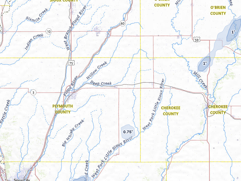 NEXRAD radar-signature map of the hail storm over Remsen, IA on Mar 6, 2026