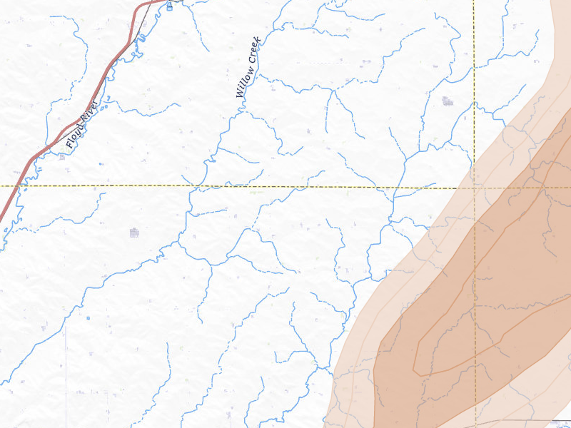 Radar-estimated hail-size map of the storm over Remsen, IA on Apr 13, 2026