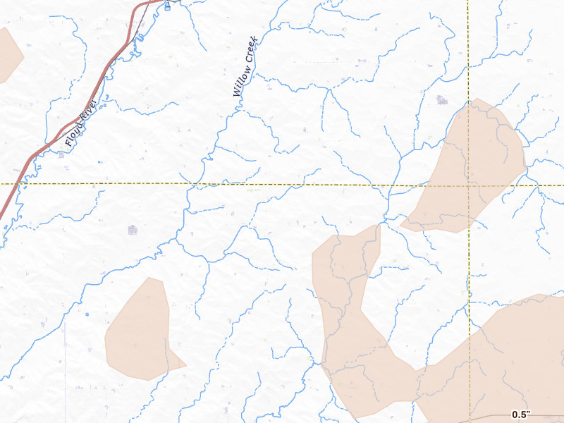 Radar-estimated hail-size map of the storm over Remsen, IA on Jul 2, 2026