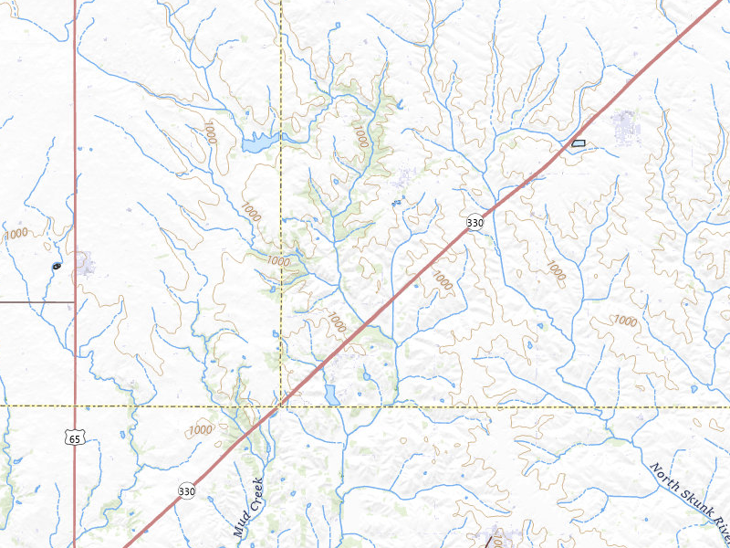Radar-estimated hail-size map of the storm over Rhodes, IA on Mar 30, 2026