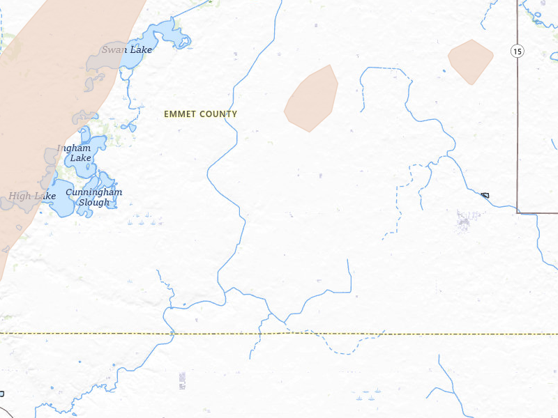 Radar-estimated hail-size map of the storm over Ringsted, IA on Jun 29, 2026