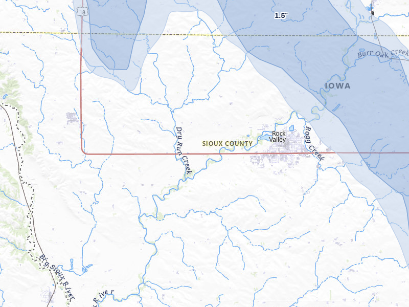 NEXRAD radar-signature map of the hail storm over Rock Valley, IA on Jun 30, 2026