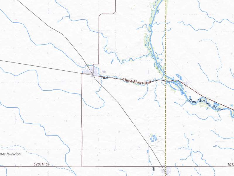 Radar-estimated hail-size map of the storm over Rolfe, IA on Jul 2, 2026