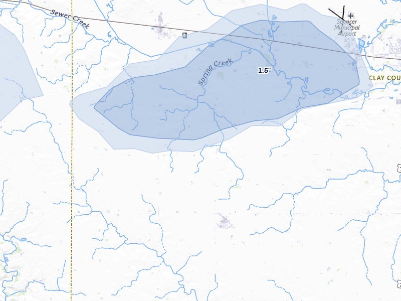 NEXRAD radar-signature map of the hail over Royal, IA