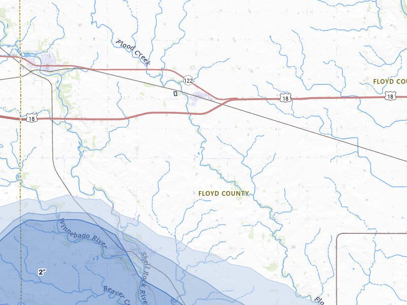 NEXRAD radar-signature map of the hail storm over Rudd, IA on May 15, 2026