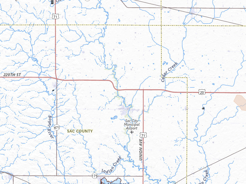 Radar-estimated hail-size map of the storm over Sac City, IA on May 17, 2026