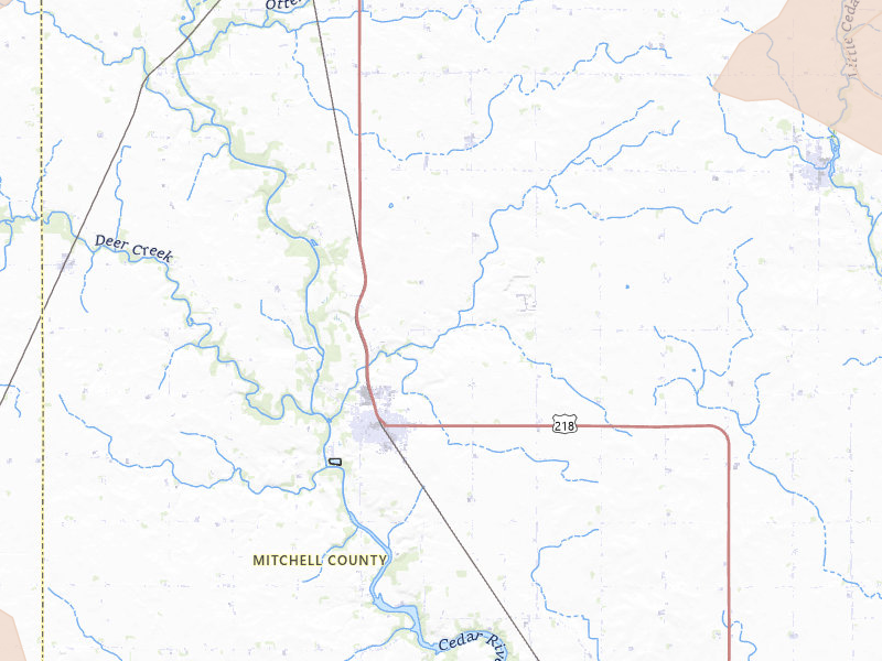 Radar-estimated hail-size map of the storm over Saint Ansgar, IA on Jul 8, 2026