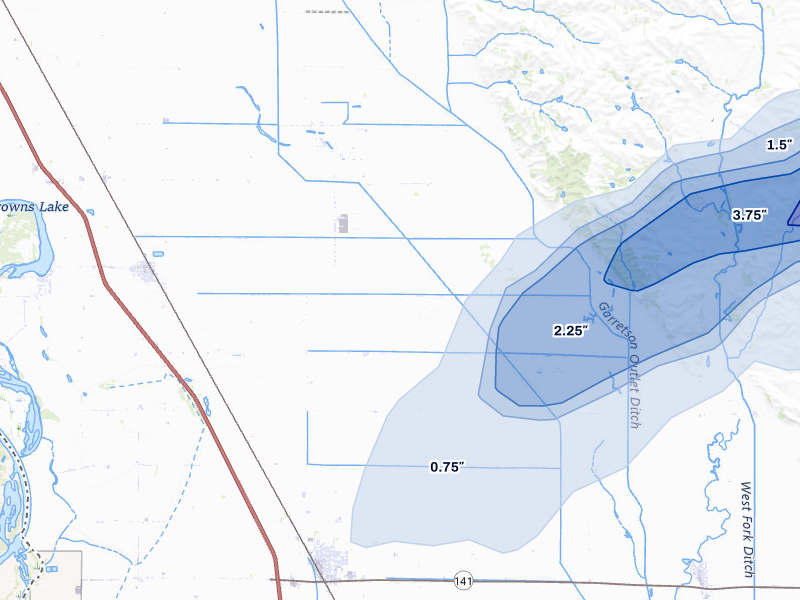 NEXRAD radar-signature map of the hail storm over Salix, IA on May 15, 2026