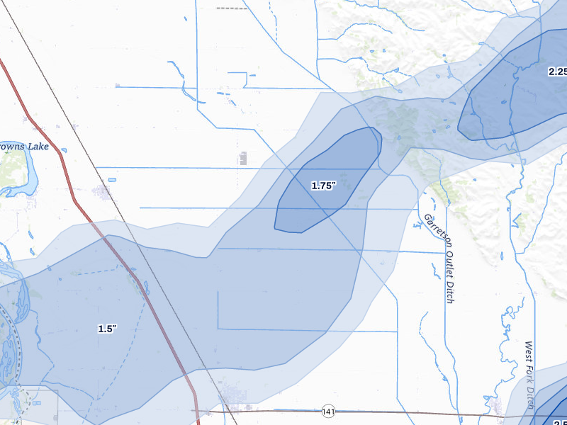 NEXRAD radar-signature map of the hail storm over Salix, IA on May 18, 2026