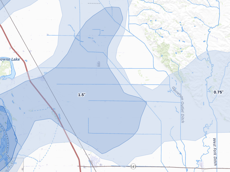 NEXRAD radar-signature map of the hail storm over Salix, IA on Jul 1, 2026