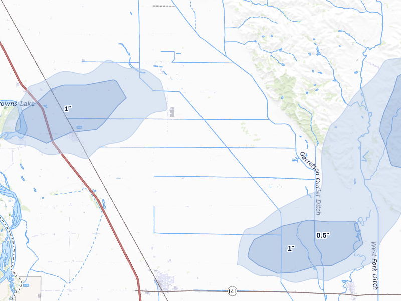 NEXRAD radar-signature map of the hail storm over Salix, IA on Jul 8, 2026