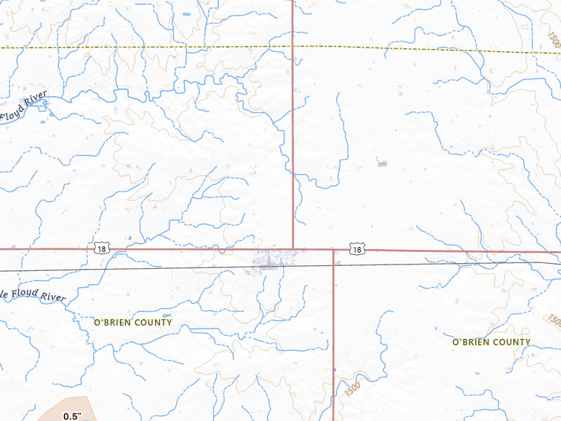 Radar-estimated hail-size map of the storm over Sanborn, IA on May 18, 2026